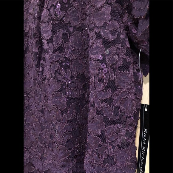 Formal Dress Plus Size 10 Purple Half sleeves R&M - Picture 3 of 5